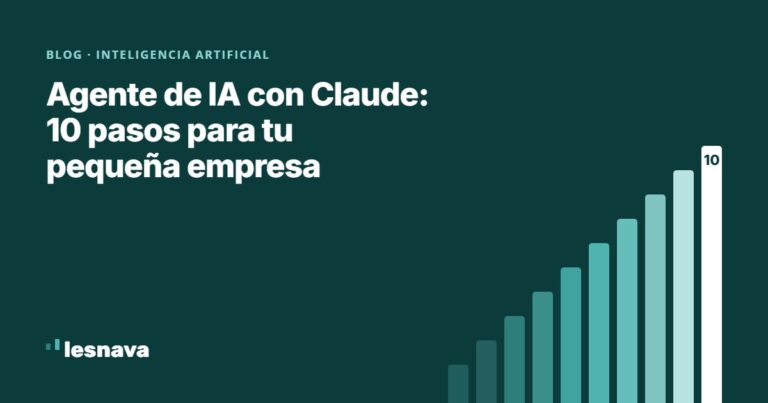 Diez barras crecientes que representan los 10 pasos para implantar un agente de IA de Claude en una pequeña empresa